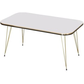 Resim Uslucan Alışveriş Orta Sehpa Kr Çift Gold Beyaz Tel Ayak Çok Renkli 