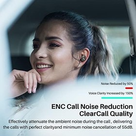 Resim TOZO T10S IPX8 ENC Gürültü Engelleme Bluetooth 5.3 TWS Kablosuz Kulaklık Siyah 