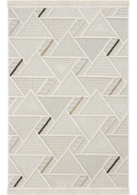 Resim Ares 8805 Bohem Halı Salon Halısı Krem Halı Koridor Halısı Kesme Halı Yolluk Oturma Odası Halısı Krem 