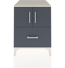 Resim Kronos Komodin 2 Raflı Tek Çekmeceli 2 Kapaklı 60x59x80 Aytaşı-antrasit Aytası 