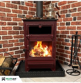 Resim Anadolu Serisi Bordo Lüks Fırınlı Şömine 