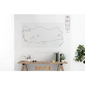 Resim Cengo 48x110 Statik Kağıt Dilsiz Türkiye Haritası Beyaz - Siyah 