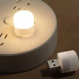 Resim Taşınabilir Mini USB LED Sarı Gün Işığı Tasarruflu USB Kitap Okuma Gece Lambası-Masa Lambası 2 Adet 