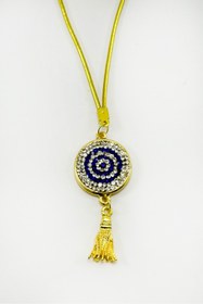 Resim biuti Parlak Taşlı Nazarlı Araba Dikiz Ayna Süsü, Yeni Araba Hediyesi 