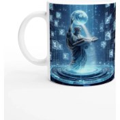 Resim Kova Burcu Baskılı Kahve Kupası - Zodyak Kütüpanesi Vs4 