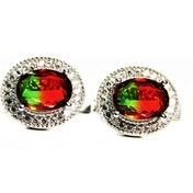 Resim Gümüş Oval Turmalin Taşlı Kadın Küpe N11.46235 