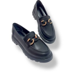 Resim İST FİDAN KUNDURA Kadın Tokalı Oxford Ayakkabı Siyah 