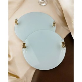 Resim Altın Dekoratif Söz ve Nişan Tepsisi - Şık ve Zarif Tasarım 