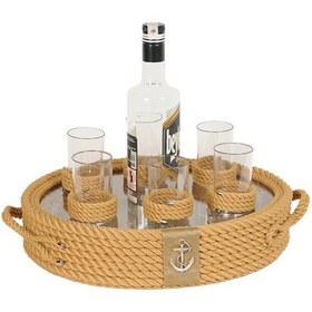 Resim Rakı Bardaklı Tepsi | Krem 