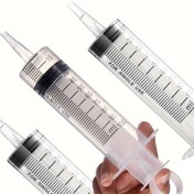 Resim 3 Adet Büyük Hacimli Plastik Şırınga 100ml - Bilimsel Laboratuvarlar, Bahçecilik, Ölçme, Sulama, Yeniden Doldurma ve Filtrasyon Kullanımı İçin Çok Amaçlı Şırıngalar 
