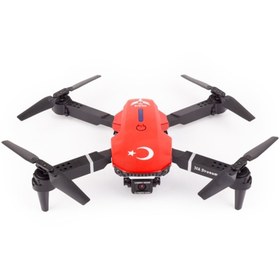 Resim Yıldız İHA İlk Dronum, Katlanır Çift Kameralı Tek Tuşla Iniş Kalkış Başlangıç Drone Modeli (KIRMIZI) 