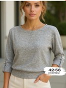 Resim Bonta Love Şık Ofis Büyük Beden Bluz 246844536 Gri 