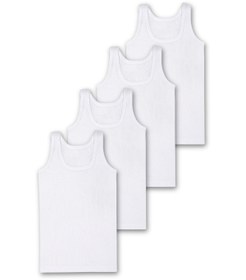 Resim Panfilia %95 Pamuklu Erkek Çocuk Beyaz Atlet 4'lü Set / Fanila / İç Çamaşır 