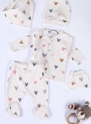 Resim VERONA TARZ Yeni Sezon Kız Erkek Bebek Unisex Desenli Organik Pamuk 5li Hastane Çıkışı Yenidoğan Kıyafeti 