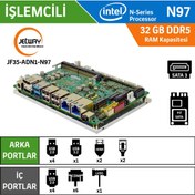 Resim Jetway JF35-ADN1-N9700 Intel N97 Fansız Endüstriyel 3.5" Anakart 