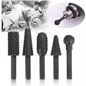 Resim Yifomall 5'li Ahşap Oyma Ve Parlatma Matkap Ucu Seti - 6mm Şaftlı, 5 Farklı Şekil 