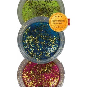 Resim Hellove Slime Simli 3 Renk Kaliteli Ele Yapışmayan Pofuduk Yumuşacık Slime 