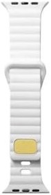 Resim Gpack Apple Watch Series 8 41mm ile Uyumlu Silikon Metal Tokalı Ayarlanabilir Kordon, Beyaz 