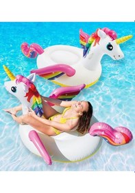 Resim İntex Unicorn Tek Boynuzlu At Şişme Binici Unicorn At Binici Bot 201 x 140 x 97 CM Çok Renkli 