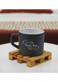 Resim Bk Gift Kişiye Özel İsimli Antrasit Renkli Middle Çay & Kahve Fincanı-2, Arkadaşa Hediye, Sevgiliye Hediye, Doğum Günü Hediyesi Kobitmeyencom32500 Bk 