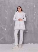 Resim Sarah Kapşonlu Şişme Yelekli Spor Üçlü Takım - 70030 - Beyaz-164 Beyaz 