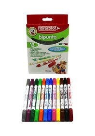 Resim Fibracolor Bipunta 12 Renk Çiftuçlu Keçeli Kalem 