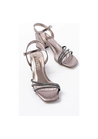 Resim No8 Home S-889 Platin 3 Bantlı Topuklu Kadın Ayakkabı Çok Renkli 