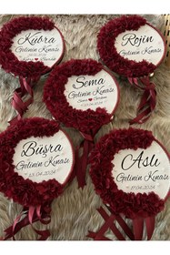 Resim TAN EVENT 30 Cm Gelin Defi Bordo ,Kına Gecesi,henna Night,bekarlığa Veda Gelin Tefi 