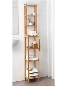 Resim IKEA Bambu Banyo Raf Ünitesi 33x163 MeridyenDukkan Kare Model Banyo Rafı Doğal Banyo Düzenleyici 