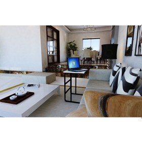 Resim Metallica Concept Pür Metal Ayaklı Laptop Sehpası Kahvaltı Masası Çalışma Sehpası Çam Beyaz 