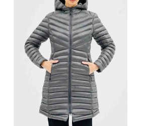 Resim Columbia Omnı Heat Strech Drift Peak Kadın Gri Dar Kesim Termal Kaban 