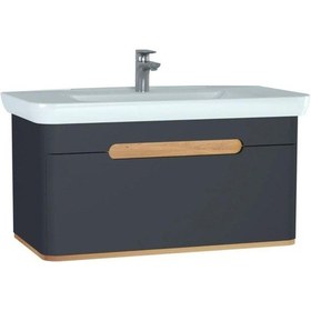 Resim Vitra Sento 100Cm Antrasit Banyo Dolabı Alt Modül Ve Lavabo 60820 Antrasit 