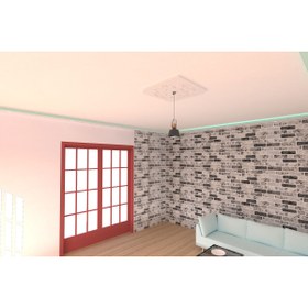 Resim MOTİFPİYER Motifpiyer Lamba Tavan Göbeği-81-kare-dik-oval-56x56cm-2adet 