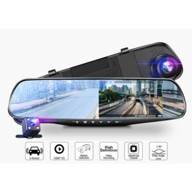 Resim EXVOL Araç Içi Park Kameralı Kayıt Kamerası 1080p Hddikiz Aynalı 4.3 Inc Ekran 