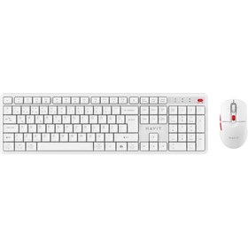 Resim Havit KB261WB Kablosuz Klavye Mouse Seti – Türkçe Q, Ultra Sessiz Tuşlar - Beyaz 