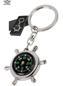 Resim MELL & SWIPE Hediyelik Kişiye Isme Özel Isim Baskılı Metal Pusula Kamp Plaka Anahtarlık Dümenli Metal Kutulu 