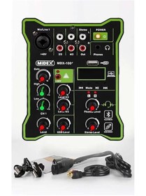 Resim AyrStore MDX-100 Stüdyo Kayıt İçin Ses Kartlı Mixer +48V Phantom Power ile Stüdyo Mikser 