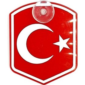 Resim Etiketçilere Özel Türk Bayrağı Cam Süsü Pleksi Vantuzlu Arma (552065772) 