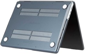 Resim Apple Macbook Pro 14inç M1/M2 A2442 A2779 ile uyumlu Kılıf Kristal Ön Arka Şeffaf Kapak Siyah 