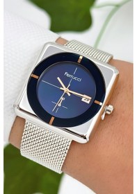 Resim Ferrucci Çelik Kordon & Özel Tasarım, 3atm Suya Dayanıklı Erkek Kol Saati, Gümüş-mavi Sdfer162 Gümüş - Mavi 