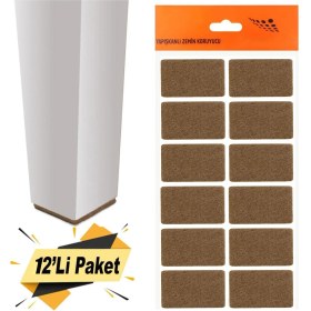 Resim Badem10 Yapışkanlı Mobilya Masa Sandalye Parke Zemin Ayak Koruyucu Kaydırmaz Keçesi 35x55 Mm (12'Lİ PAKET) 