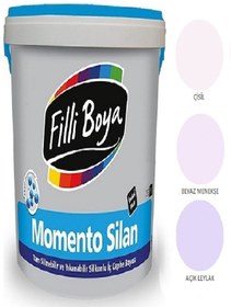 Resim Filli Boya Momento Silan Tam Silinebilir Yıkanabilir Silikonlu Ipek Mat Boya 2,5lt (beyaz Menekşe) 