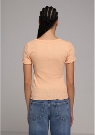 Resim Colin's Colins Slim Fit Yuvarlak Yaka Düz Kadın Kısa Kol Tişört Cl1078306 Q1.v2 Apc Turuncu 