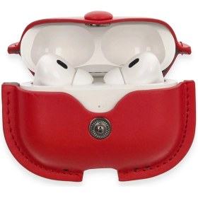 Resim Dukkanıum Newface Airpods Pro 2 (2.nesil) Çanta Deri Kılıf - Kırmızı 