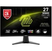 Resim MSI 27 MAG 27CQ6F 2560x1440 (QHD) 16:9 CURVE 1500R RAPID VA 180HZ 1MS FREESYNC GAMING MONITOR 