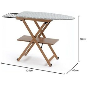 Resim Italia 621 Stırocomodo Katlanabilir Ütü Masası Kayın Ağacı Kiraz 135 X 88 X 45 Cm 