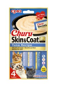 Resim Inaba Ciao Churu Skin & Coat Deri ve Tüy Sağlığı için Ton Balıklı Sıvı Kedi Ödül Maması 