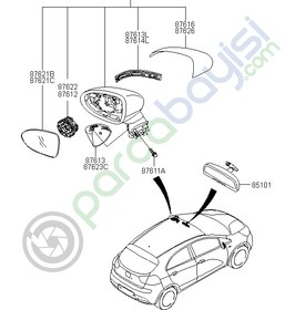 Resim Rio Dış Dikiz Aynası Sol Orjinal | 876101W321 