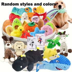 Resim 5/10 adet Karikatür Peluş Köpek Oyuncakları - Squeaker Sesli, Yumuşak Kumaş, Çeşitli Hayvan Şekilleri (Ayılar, Dinozorlar, Köpekbalıkları) - Canlı Renkler, Tüm Irklar ve Boyutlar için Dayanıklı & Güvenli - Yavru Köpekler & Yetişkin Köpekler için İdeal Tatil Hediyesi, Oyuncak Hayvanlar, Evcil Hayvan Oyun Esansiyelleri, Oynak Evcil Hayvan Aksesuarları, Güvenli Pet Malzemeleri 