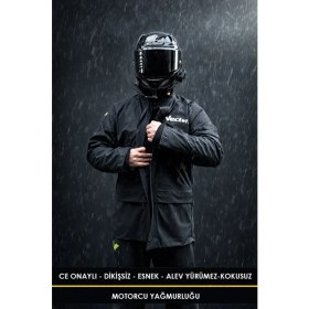 Resim Tech90 Ce Onaylı %100 Su Geçirmez Motorcu Dikişsiz Yağmurluk Takım 